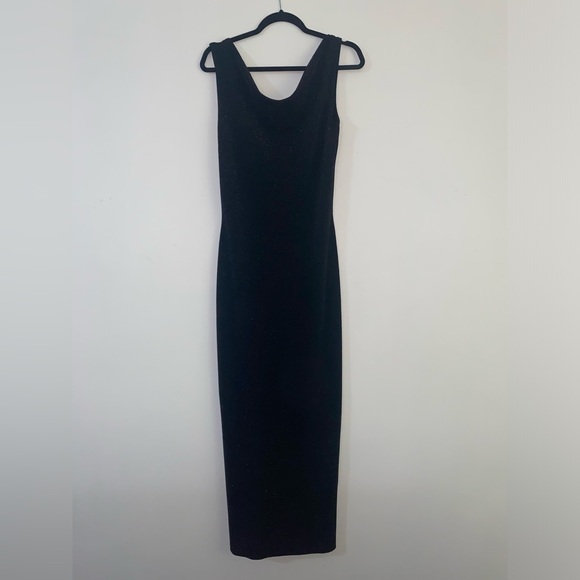 Sparkly Black Scoop Neck Maxi Dress - Picture 3 of 7